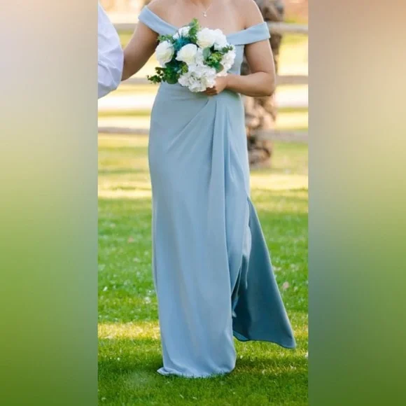 styling an off the shoulder dress Cinderella Divine A- Line Satin Off The Shoulder Dress Style #7493
